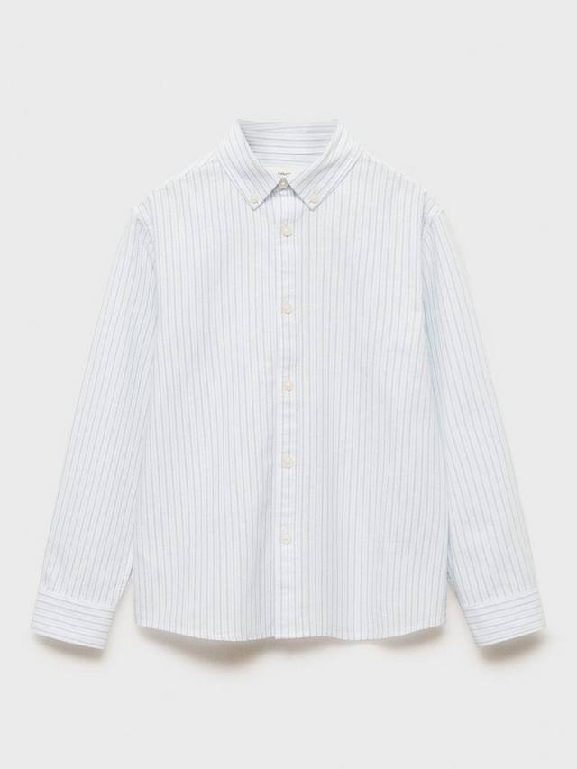 Детская полосатая рубашка с длинными рукавами Oxford Mango, Turquoise — фото 3
