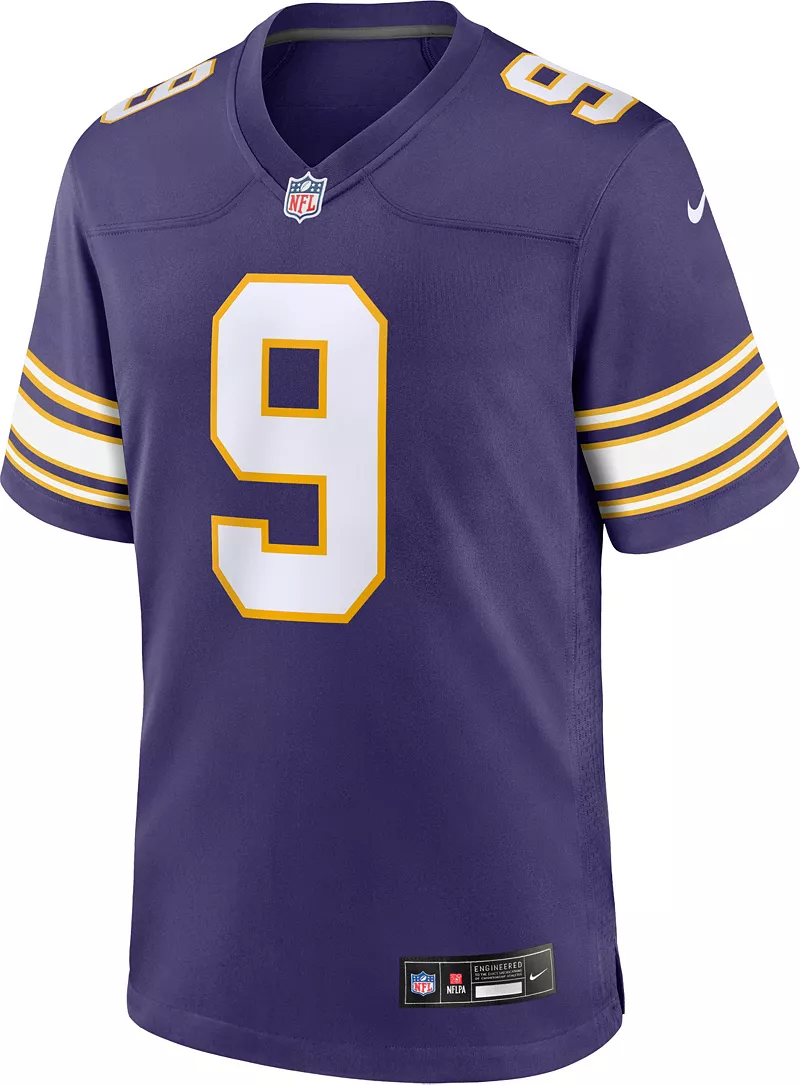 Мужские кроссовки Nike Minnesota Vikings J.J. Альтернативная фиолетовая игровая майка McCarthy # 9 — фото 3