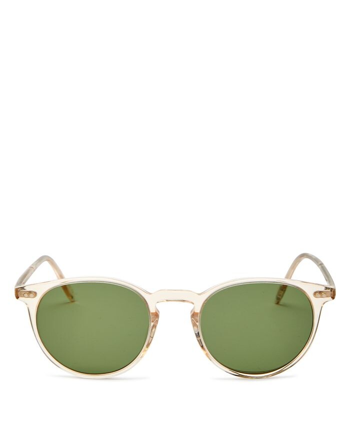 

Круглые солнцезащитные очки Oliver Peoples, 49 мм, коричневый/бежевый