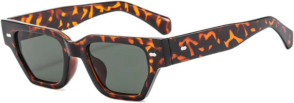 

Панк-солнцезащитные очки UV400 с градиентным покрытием и заклепками для женщин и мужчин, для занятий спортом на открытом воздухе и путешествий UYPTK, Leopard Green