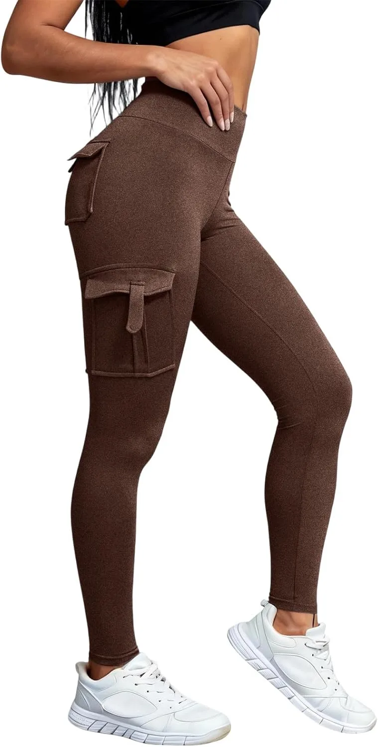 

Женские карго леггинсы для тренировок с высокой талией