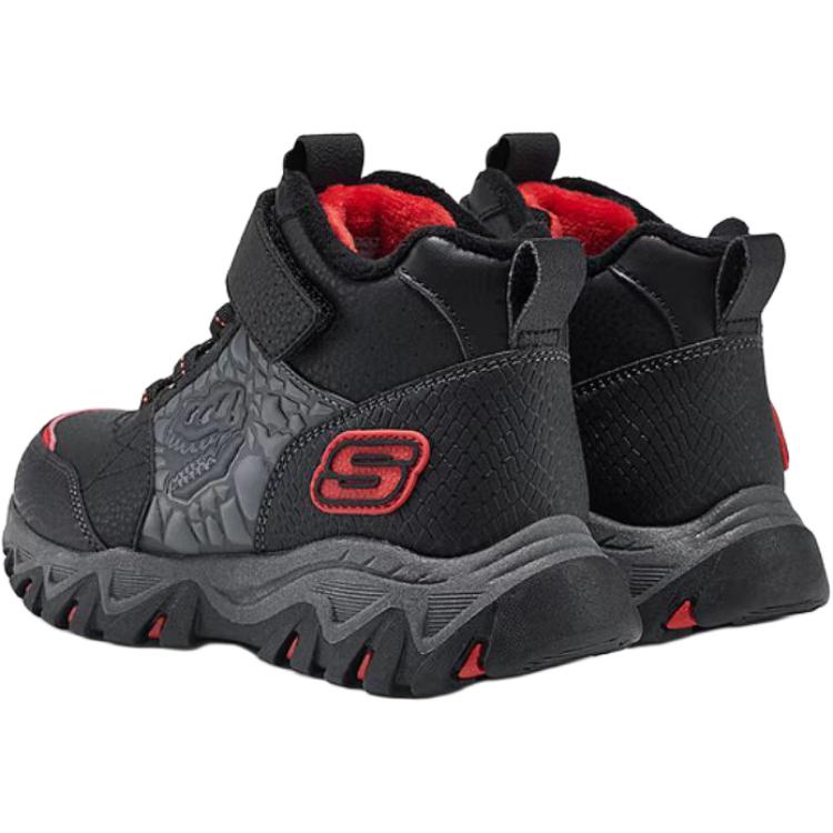 Skechers Kids Детские кроссовки для мальчиков, противоскользящие, износостойкие, средней высоты, цвет черный, красный — фото 3