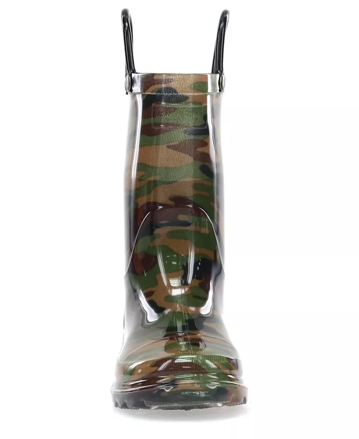 Детские и мальчиковые дождевые сапоги с подсветкой Camo Western Chief, зеленый — фото 3