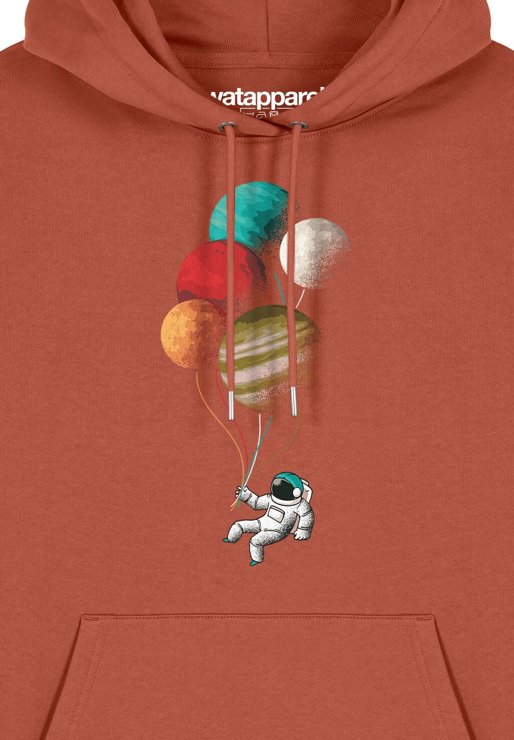 

Толстовка с капюшоном BALLOON SPACEMAN watapparel, коричневый