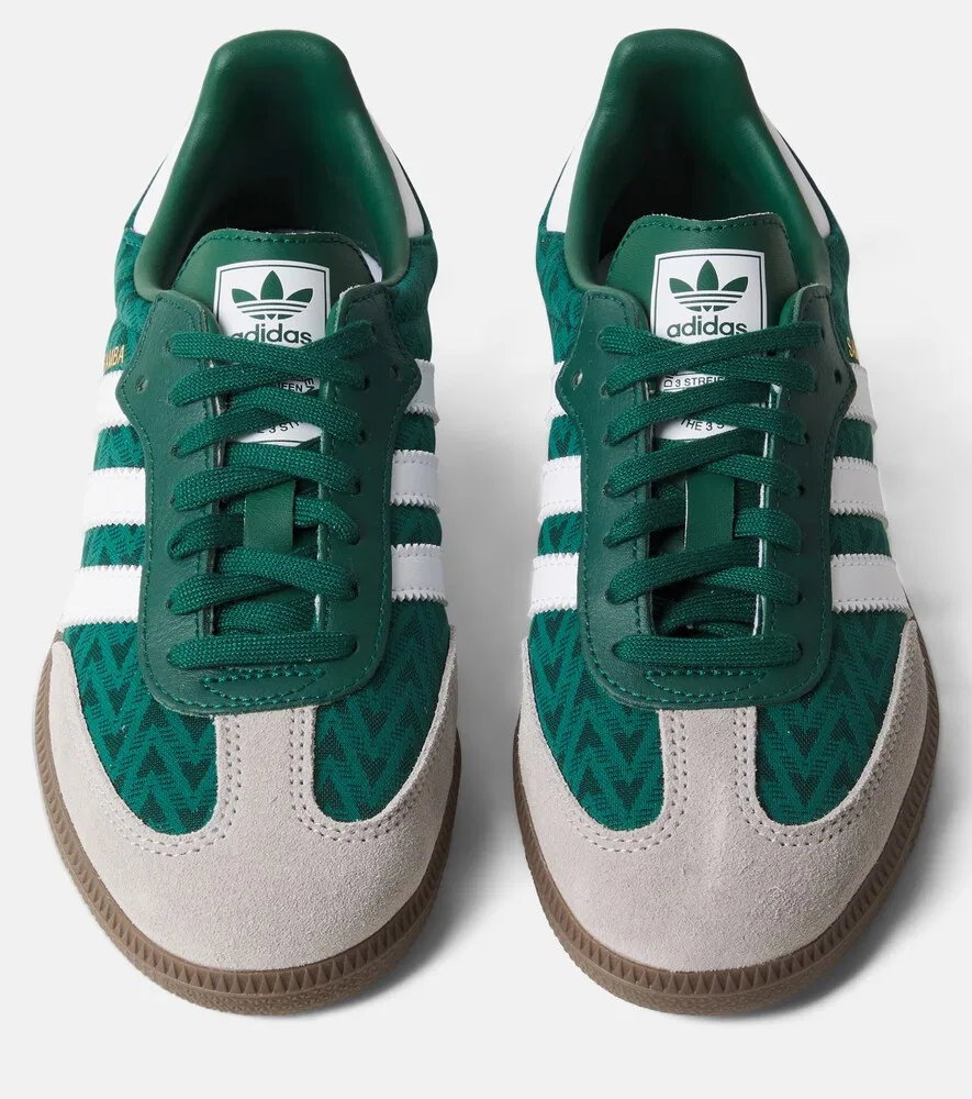 Кожаные кроссовки Samba OG Adidas Originals Kids, зеленый — фото 4