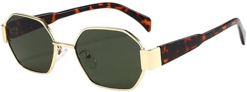 

Ретро-солнцезащитные очки для женщин, модные панк-очки, темно-зеленые, с защитой от УФ-излучения UV400, трендовые солнцезащитные очки для мужчин MTZJH, Golden Dark Green 3