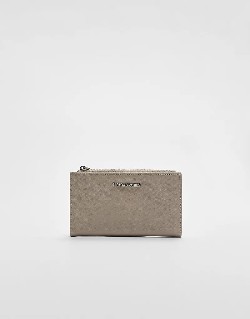 

Кошелек Stradivarius на молнии светло-серого цвета