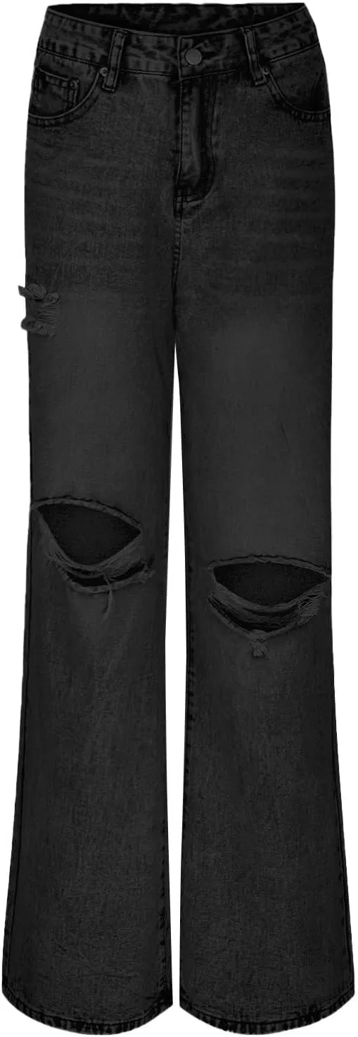 Широкие джинсы, Boyfriend, 8-black — фото 2