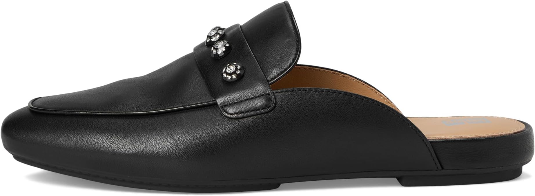 Балетки FitFlop Delicato Crystal-Cluster Soft Leather Mules, черный — фото 4