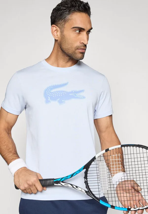 Спортивная футболка с большим логотипом Lacoste Sport, Phoenix Blue/Aphylla — фото 4