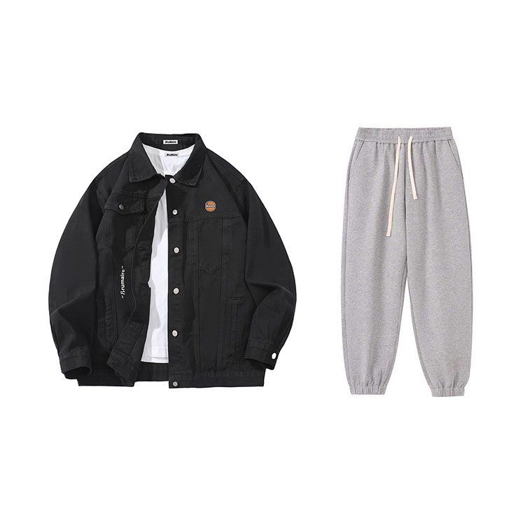 

BRUMAIRE Джинсовая куртка унисекс, Black Top+Gray Pants