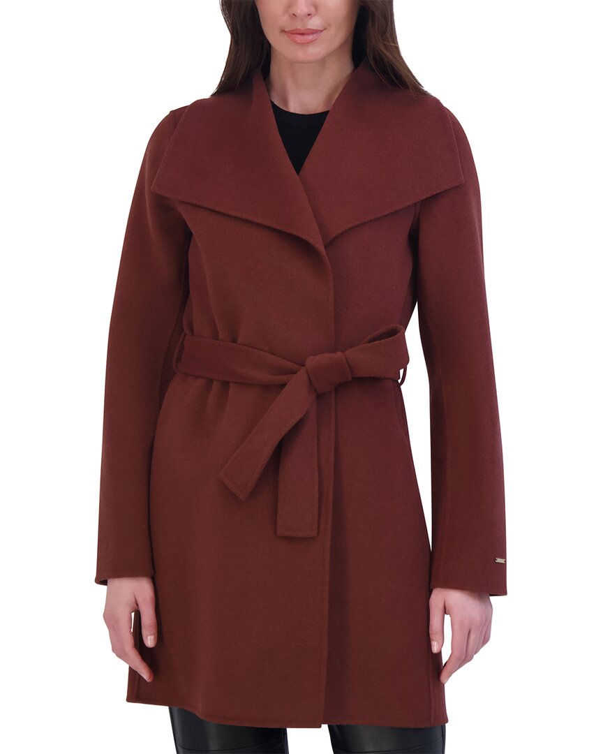 

Пальто Tahari Double Face из смеси шерсти, цвет terracotta