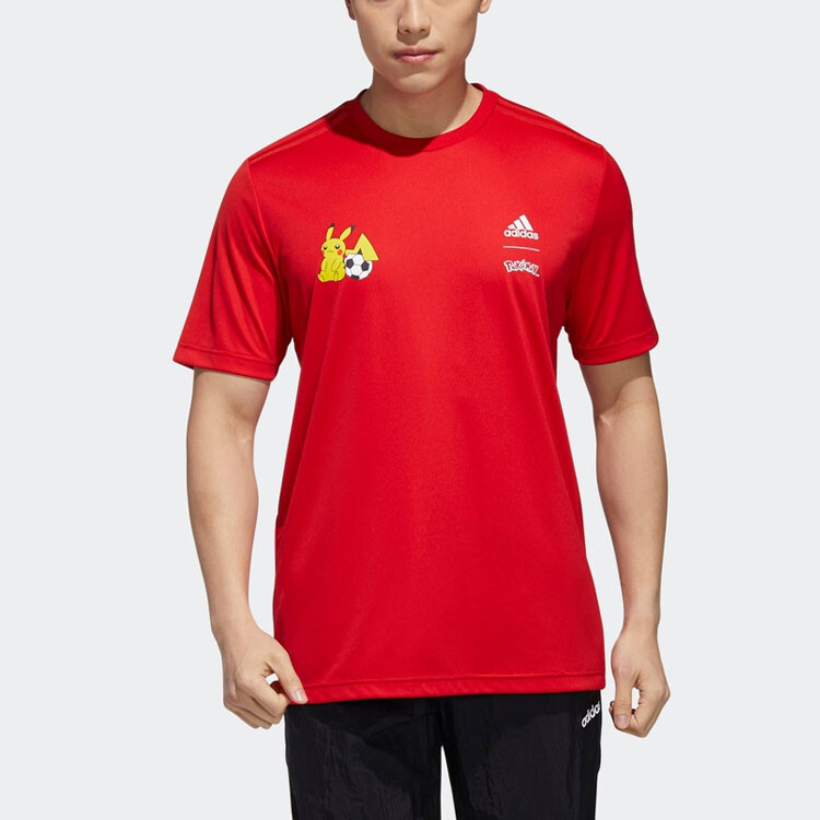 Футболка мужская алая Adidas, цвет Scarlet — фото 3