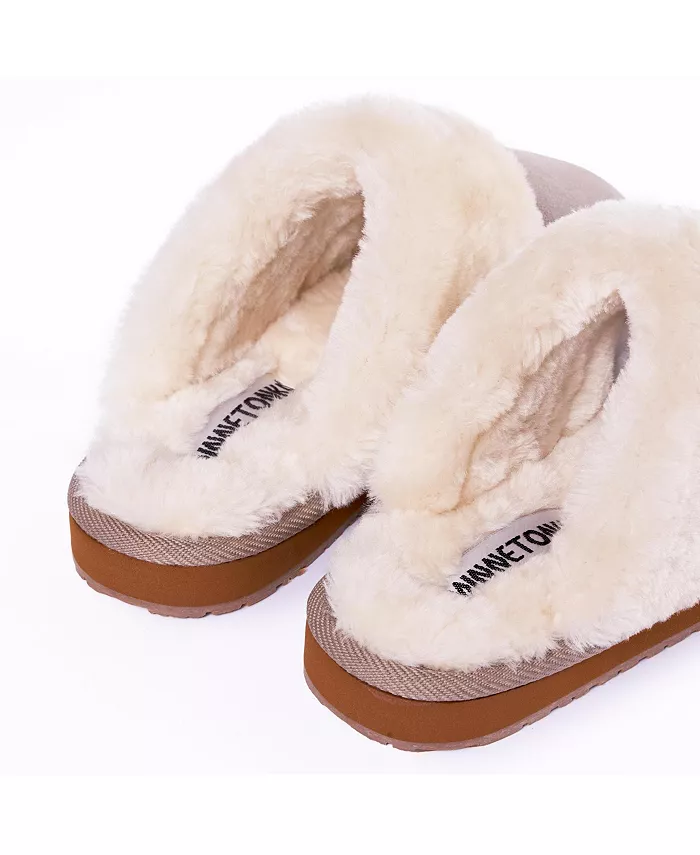 Женские уютные тапочки Carefree Scuff Minnetonka, загар/бежевый — фото 3