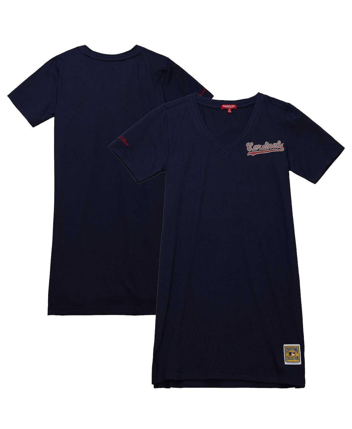 

Женское темно-синее платье с v-образным вырезом St. Louis Cardinals Cooperstown Collection Mitchell & Ness, темно-синий