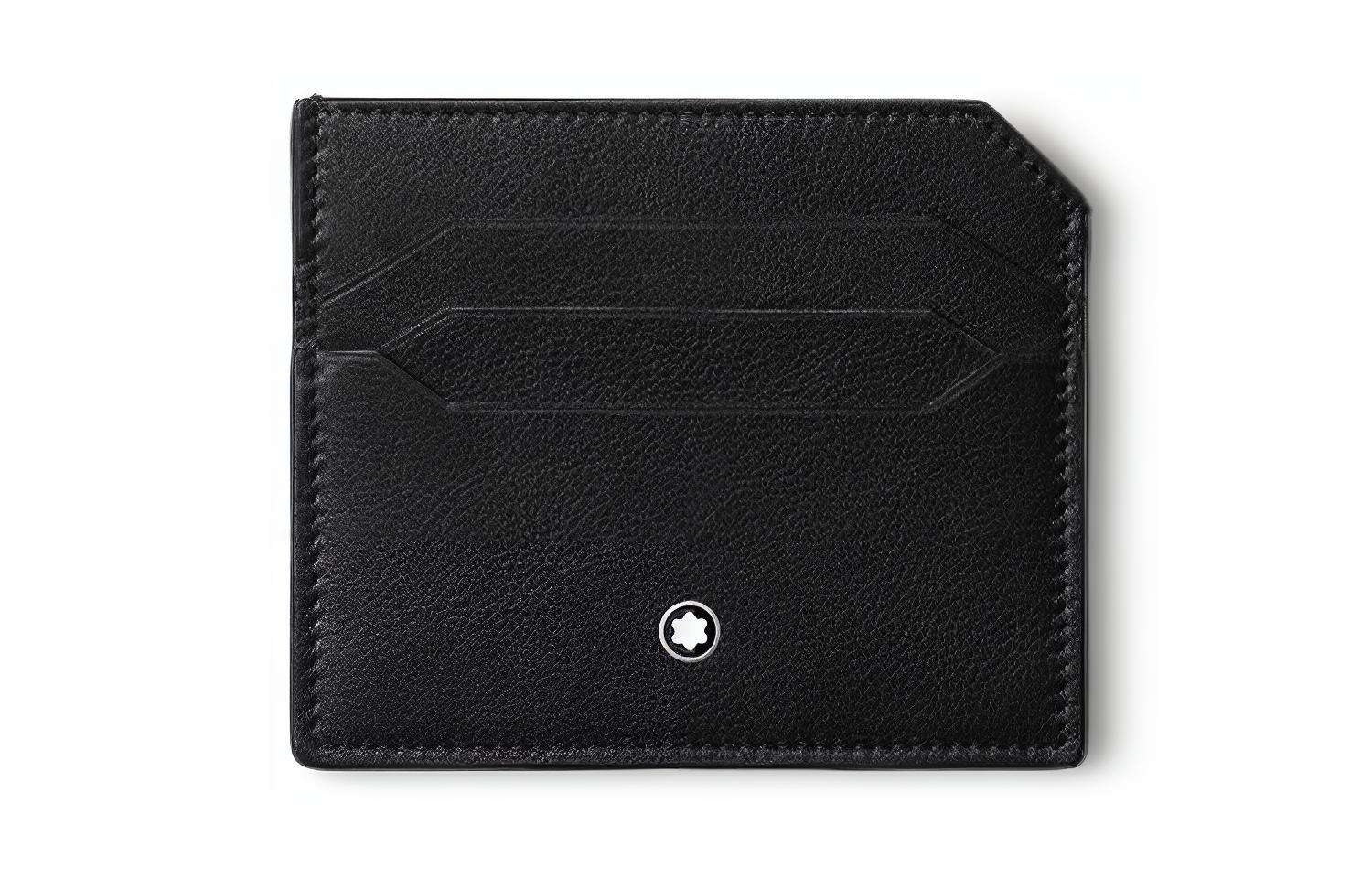 

Montblanc Мужской держатель для карт Meisterstuck из коровьей кожи с кожаным креплением, черный