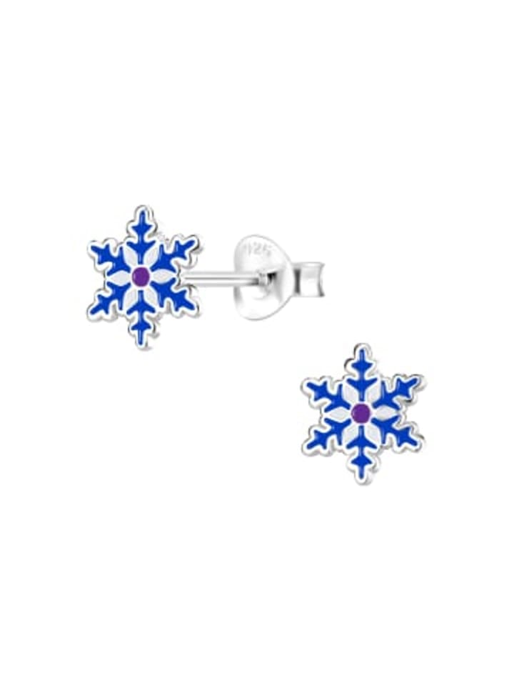 

Alexander York Серьги-гвоздики в виде снежинок, синие, серебро 925 пробы, комплект из 2 штук