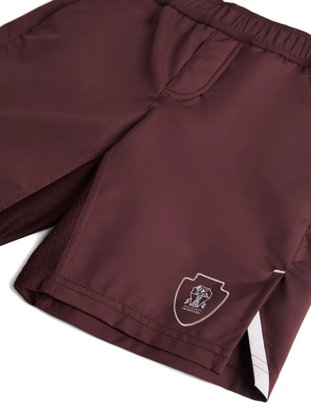 Спортивные шорты с вышитым логотипом Brunello Cucinelli Kids, красный — фото 3
