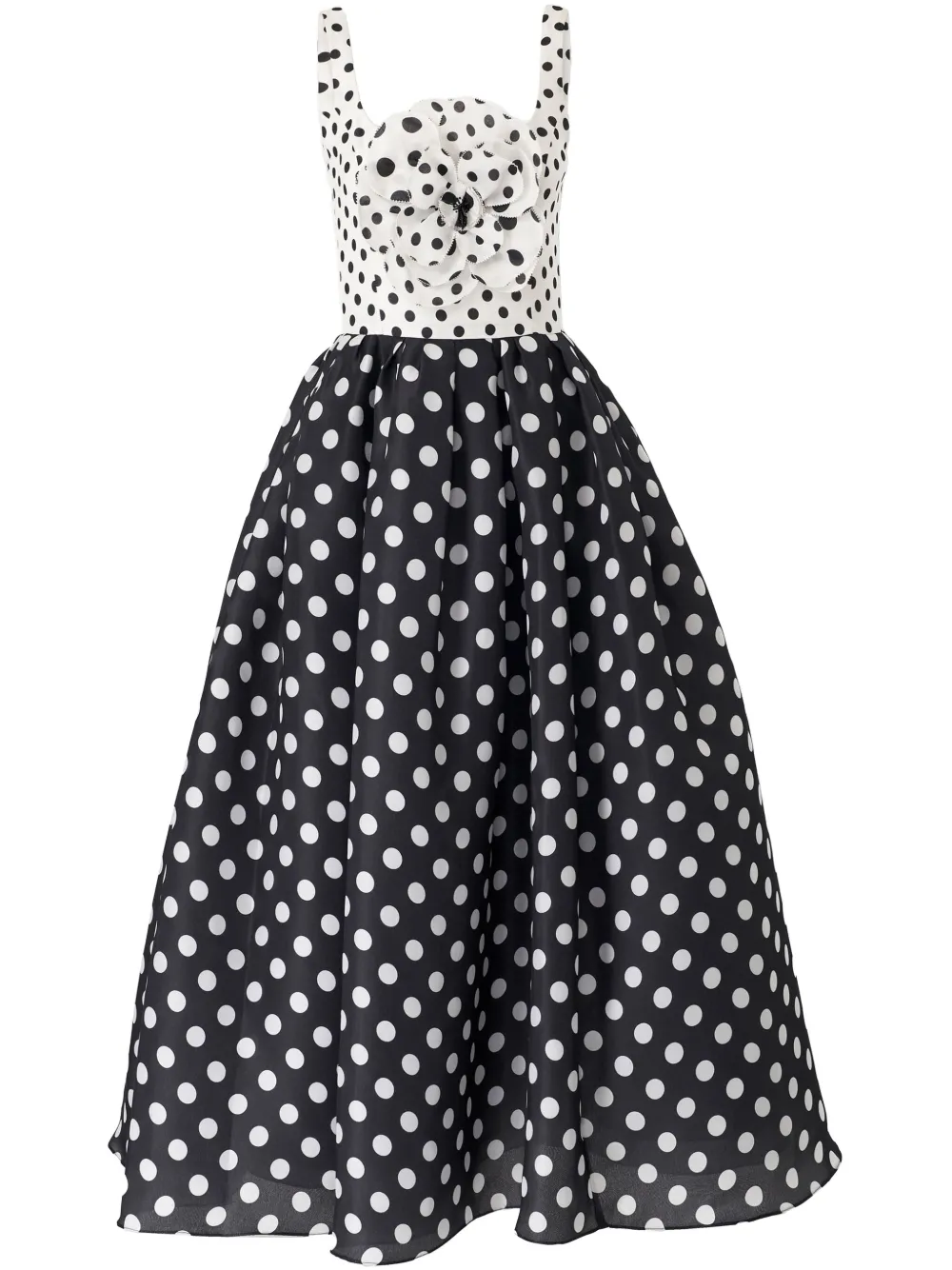

Платье миди в горошек Carolina Herrera, черный