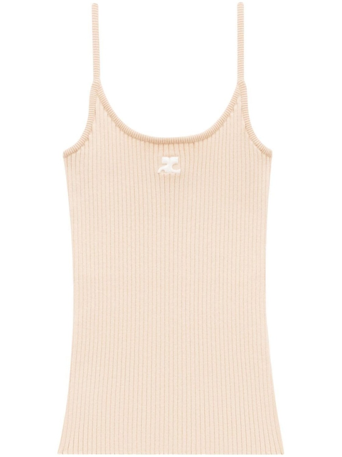 

Courrèges топ с вышитым логотипом, нейтральный цвет