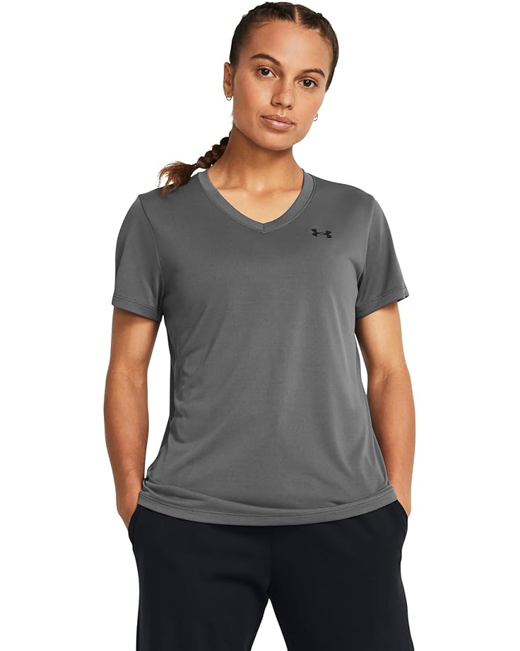 

Футболка Under Armour Tech Short Sleeve V-Neck Solid, цвет Castlerock/Black