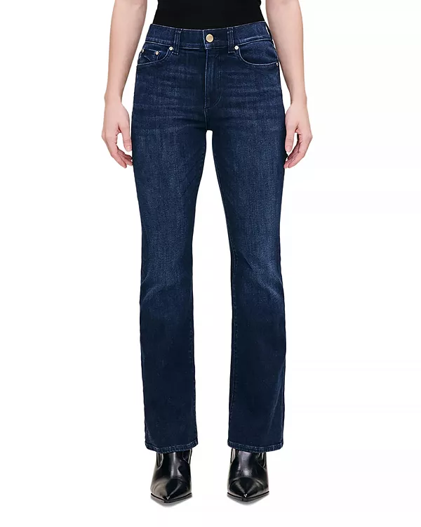 

Укороченные джинсы Bridget Boot с высокой посадкой и эффектом скульптурирования фигуры в средиземноморском стиле. Dl1961, синий