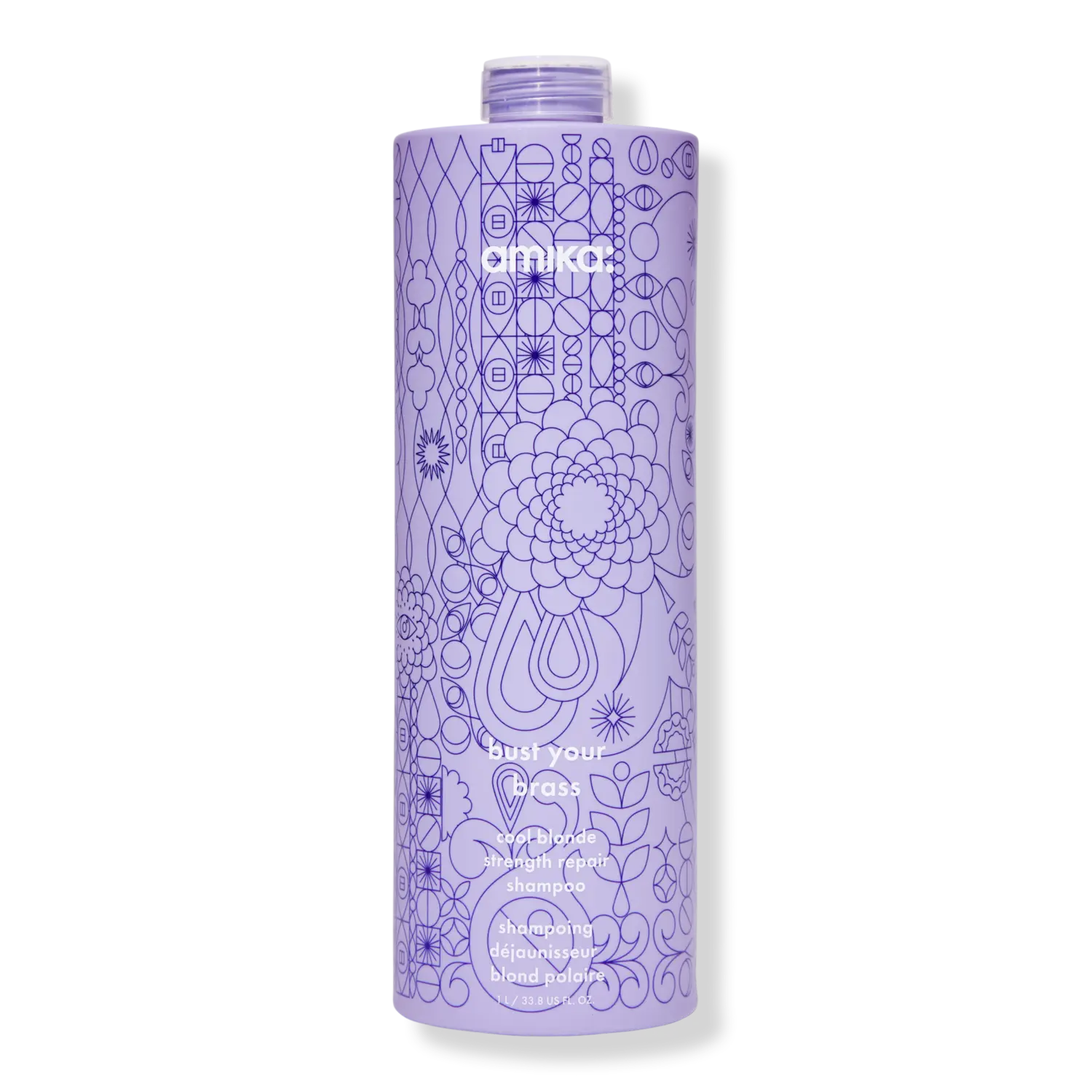 

Восстанавливающий шампунь для холодных блондинок Bust Your Brass Cool Blonde Strength. amika, 33.8 oz