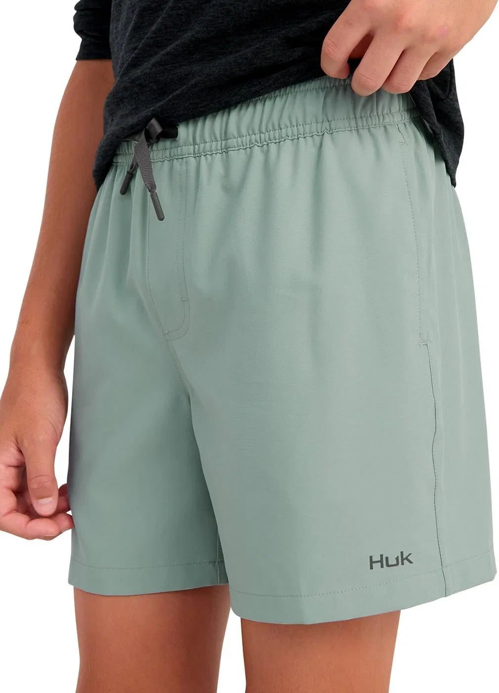 Детские быстросохнущие рыболовные шорты HUK Girls' Pursuit Volley Short, серебристо-синий