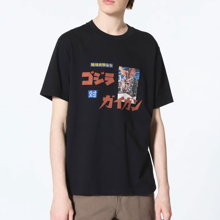 Футболка Godzilla Co-brand для мужчин, черная Uniqlo, черный — фото 2
