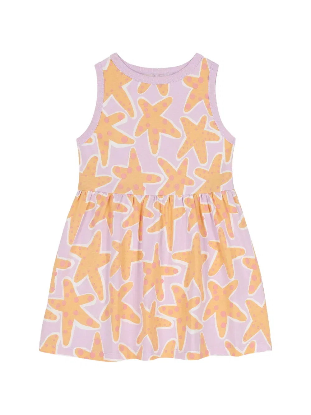 Платье с принтом в виде морских звезд Stella Mccartney Kids, фиолетовый