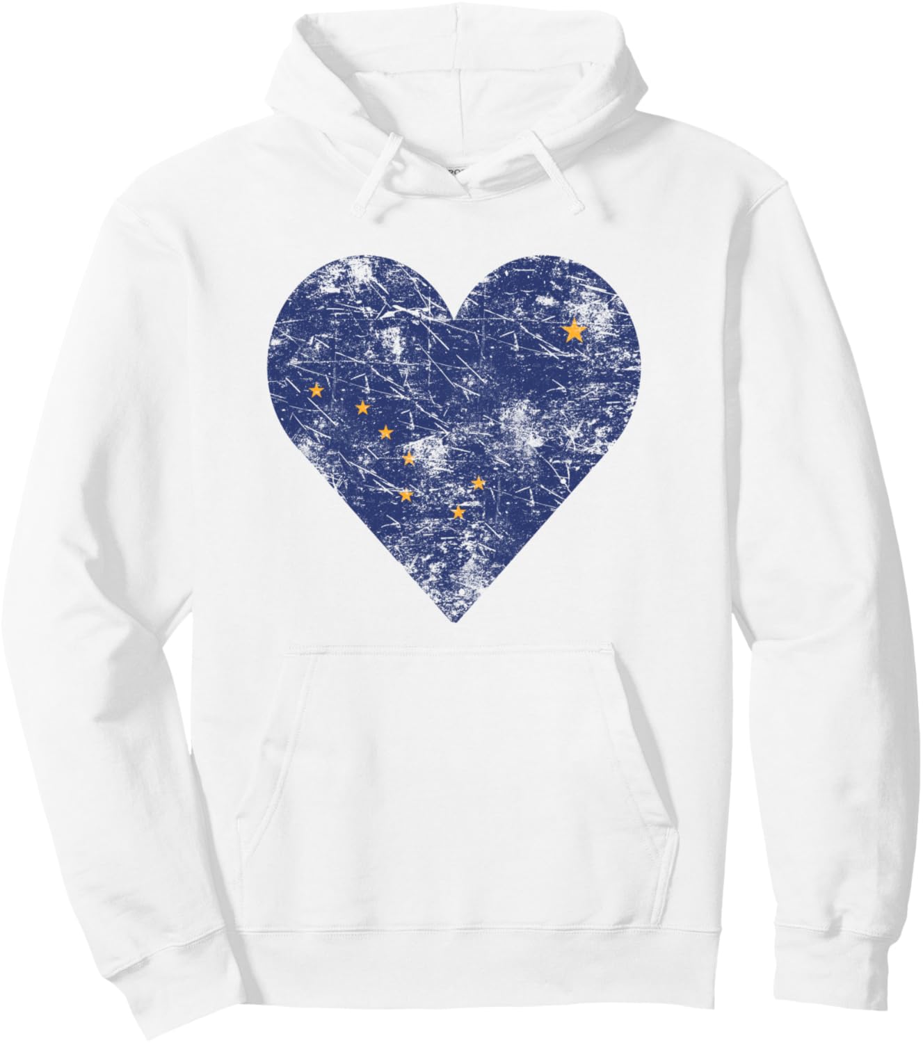 

Худи с винтажным изображением флага в форме сердца и символикой штата Аляска Alaska State Apparel, белый