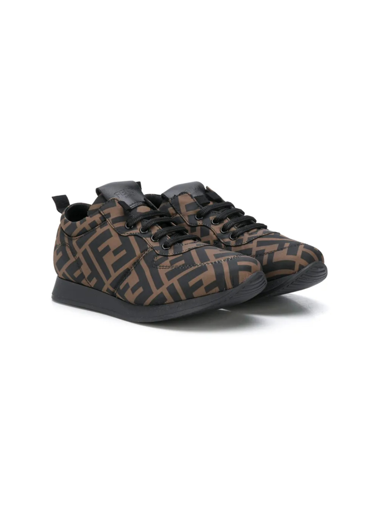 

Кроссовки с узором Zucca Fendi Kids, черный