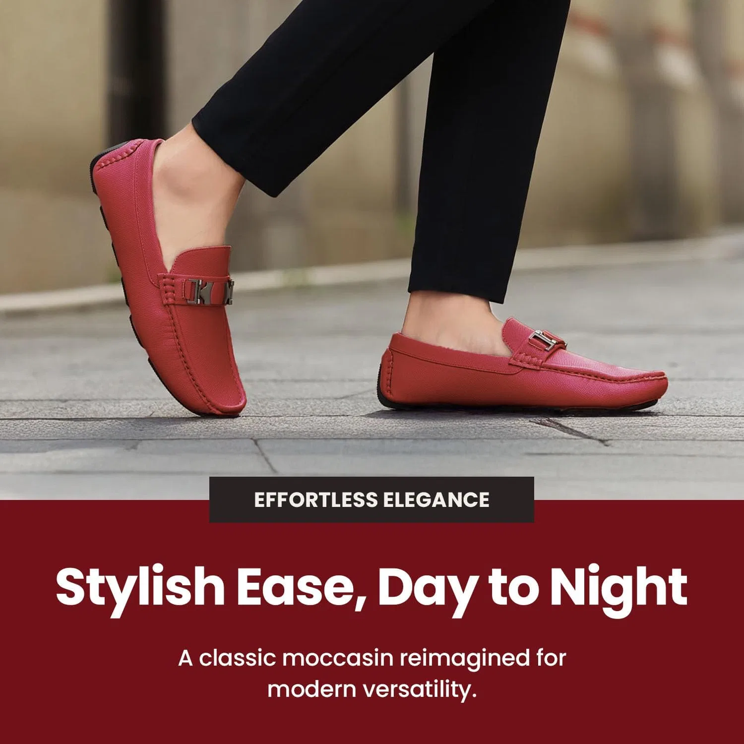 Мокасины кожаные Amali Driving Moccasins, Burgundy (Adonis) — фото 4