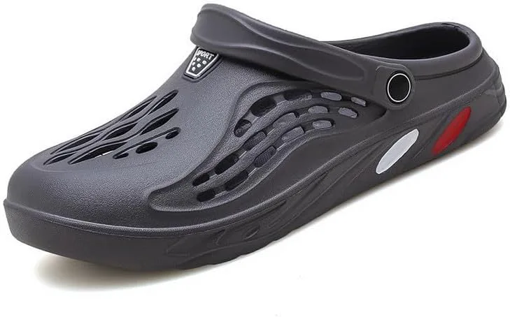 

Мужские сабо слипоны для сада, легкие нескользящие сандалии, тапочки, дышащие водонепроницаемые удобные прогулочные обувь DHOVOR, серый