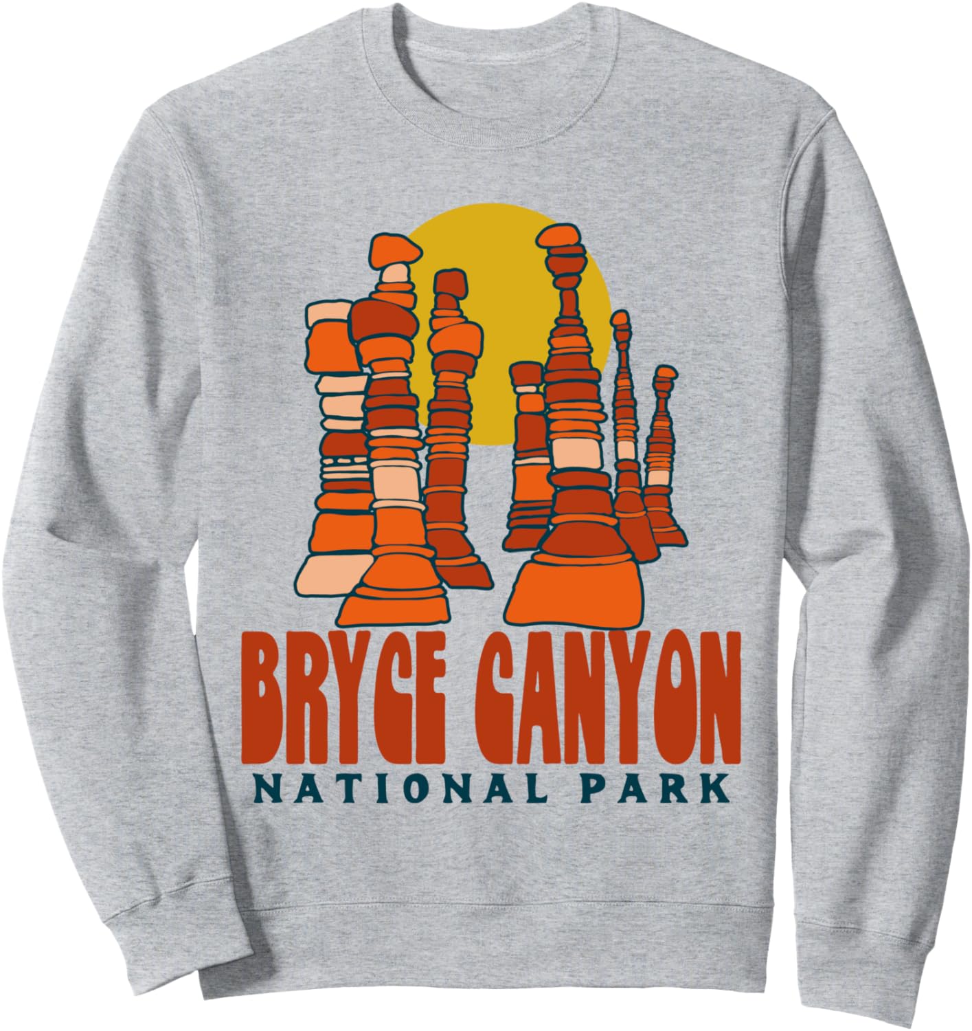 

Винтажная толстовка с графическим принтом «Ху-ду» в стиле ретро, посвященная национальному парку Брайс-Каньон Giant Step Design Co., серый