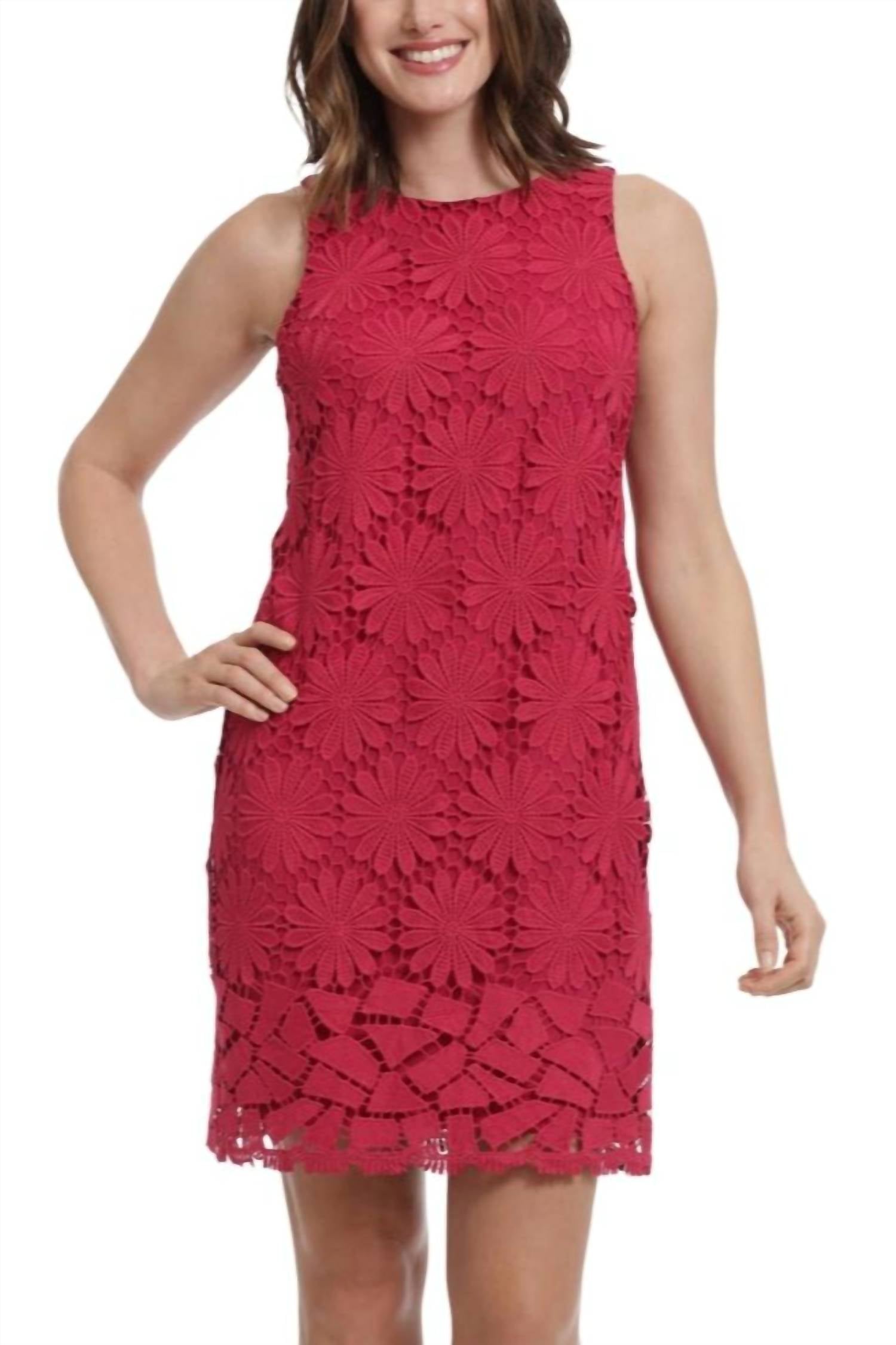 

Мини-платье Daisy Lace в жизнерадостном цвете London Times, Vivacious