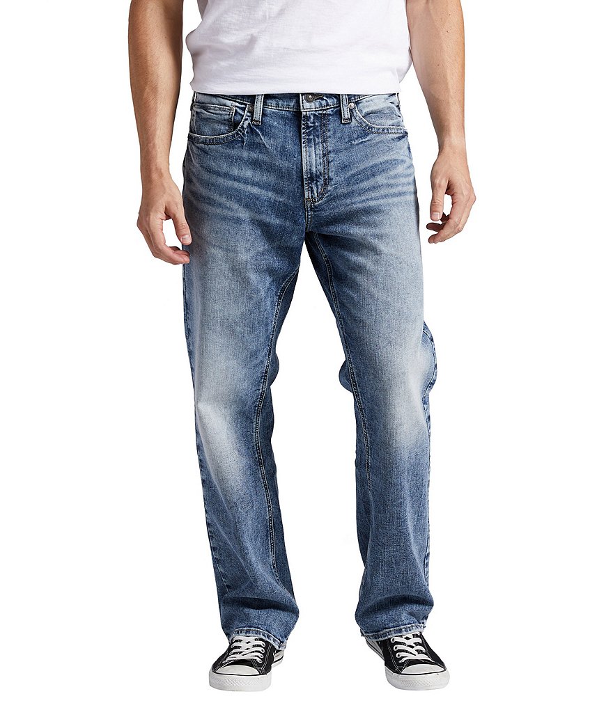 

Джинсы классического кроя прямого кроя Silver Jeans Co. Grayson из денима, синий