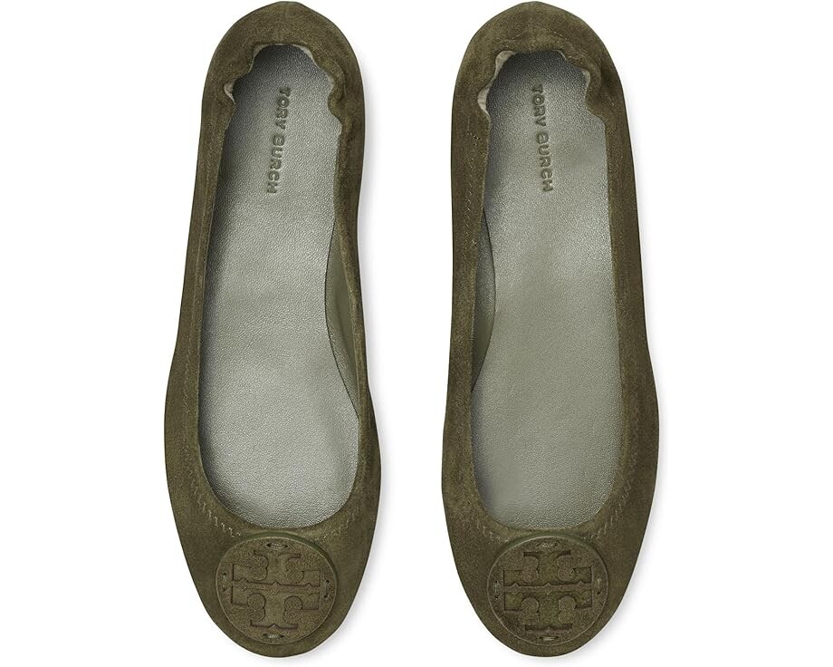 Туфли на плоской подошве Tory Burch Minnie Travel Ballet With Suede Logo, цвет Aneto — фото 2