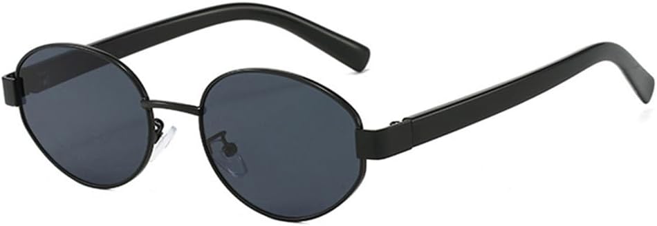 

Женские овальные солнцезащитные очки в металлической оправе, модные очки с защитой от УФ-излучения UV400, винтажные круглые солнцезащитные очки для женщин KTUCN, Black