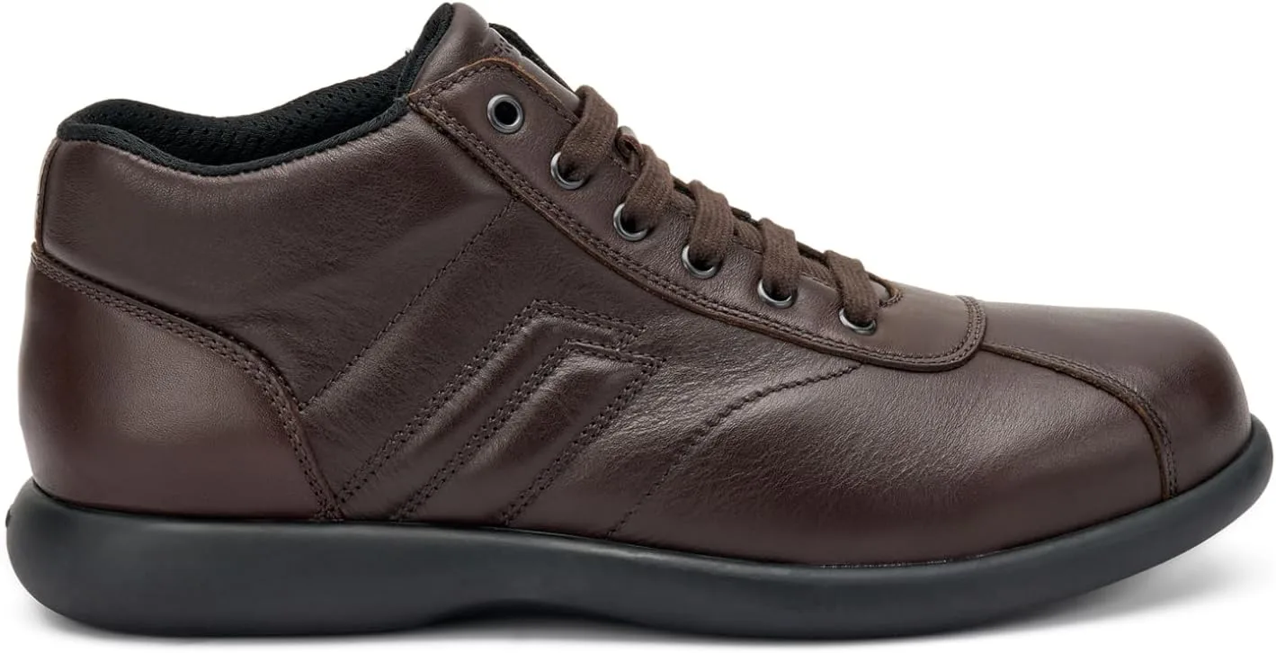 Мужские черные кожаные кроссовки Frau 27L4 Classic Comfort на средней шнуровке