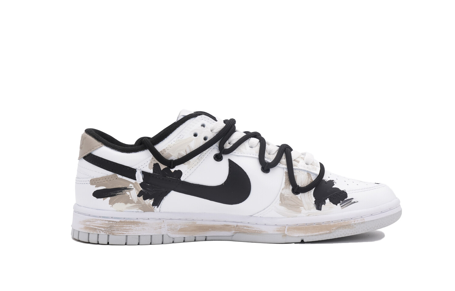 

Кроссовки Nike Dunk Skateboarding Shoes Men Low-top Black/white/gray, слоновая кость, Бежевый, Кроссовки Nike Dunk Skateboarding Shoes Men Low-top Black/white/gray, слоновая кость