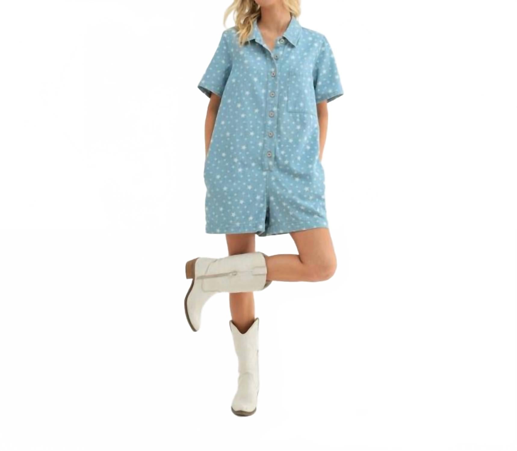 

Эвелинн Джинсовый комбинезон Star в синем WISHLIST