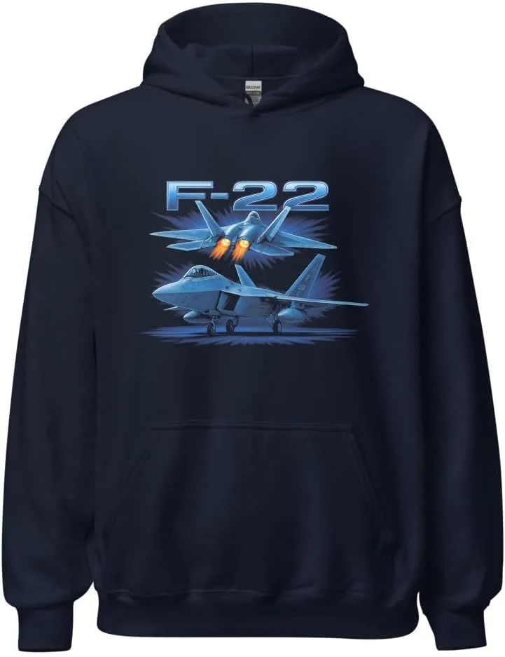 Толстовка F-22 Raptor с принтом истребителя-невидимки для поклонников авиации Generic, темно-синий
