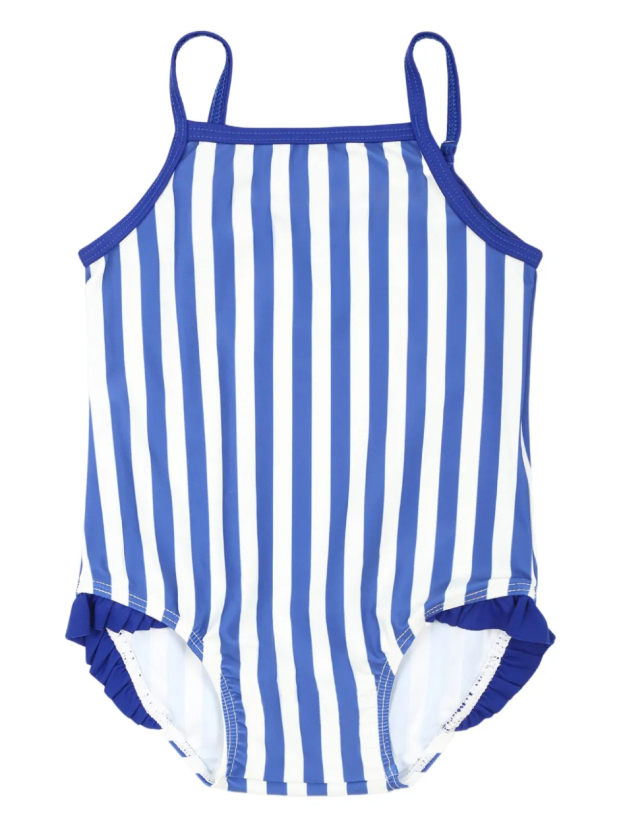 

Купальник Petit Bateau в полоску с оборками, синий