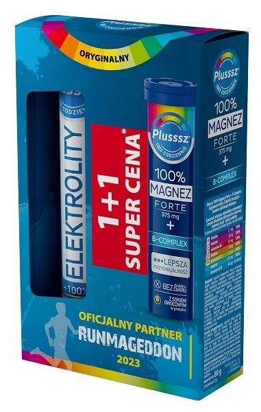 

Набор витаминов и минералов Plusssz Elektrolity + 100% Multiwitamina + Plusssz 100% Magnez Forte, 1 шт