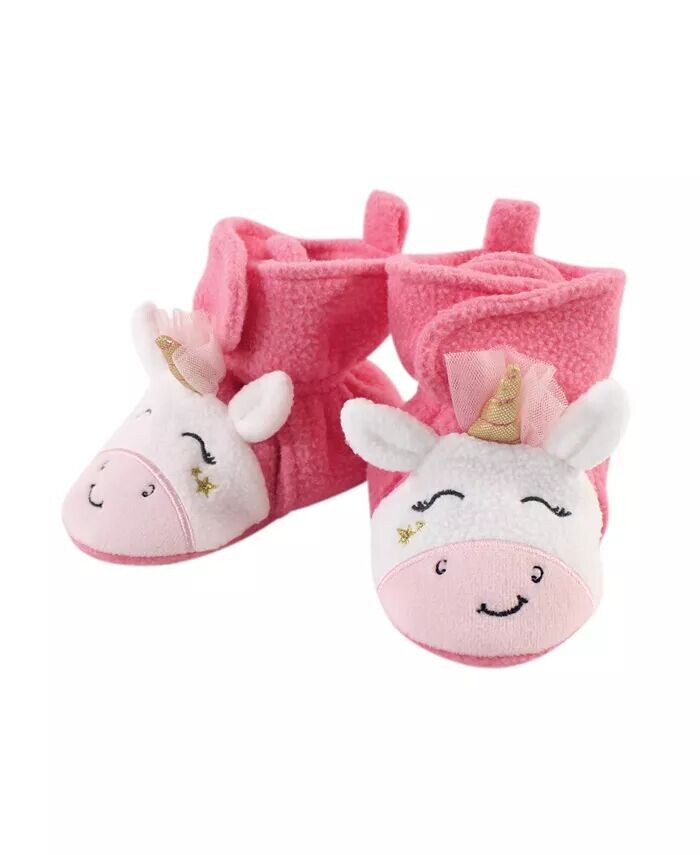 

Уютные флисовые пинетки для маленьких девочек, Pink Star Unicorn Hudson Baby, мультиколор