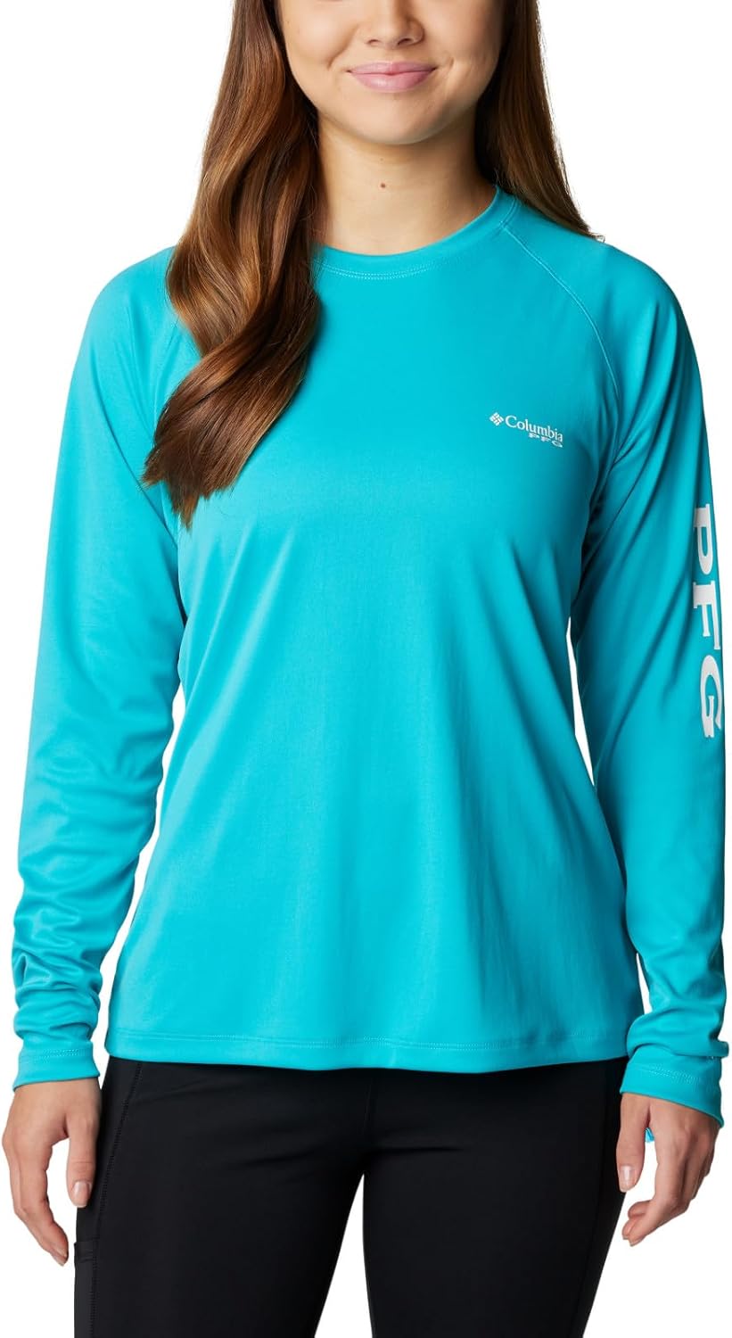 

Футболка Columbia Women's Tidal Tee II Long Sleeve Hoodie, Turquoise/White Logo, Белый, Футболка Columbia Women's Tidal Tee II Long Sleeve Hoodie, Turquoise/White Logo