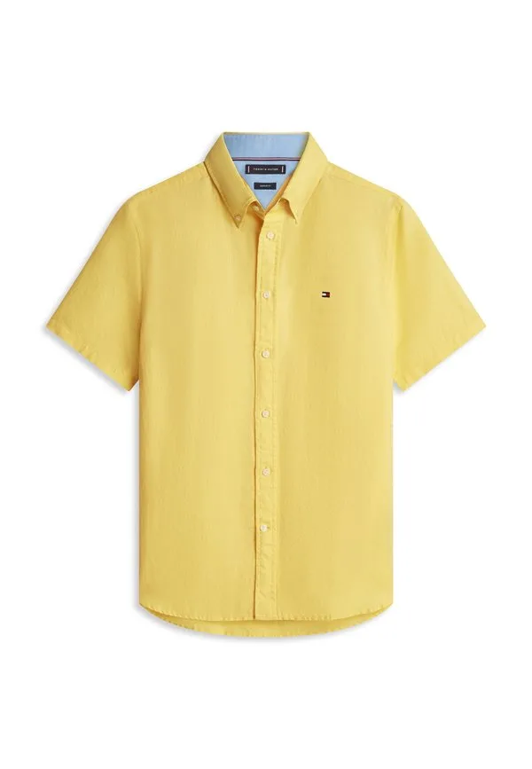 Рубашка с коротким рукавом из смесовой льняной ткани стандартного кроя Tommy Hilfiger, Citronella — фото 4