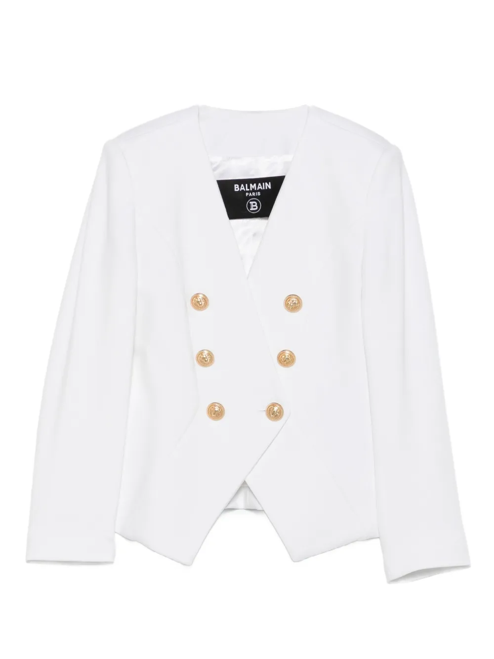 

Двубортный пиджак на пуговицах Balmain Kids, белый