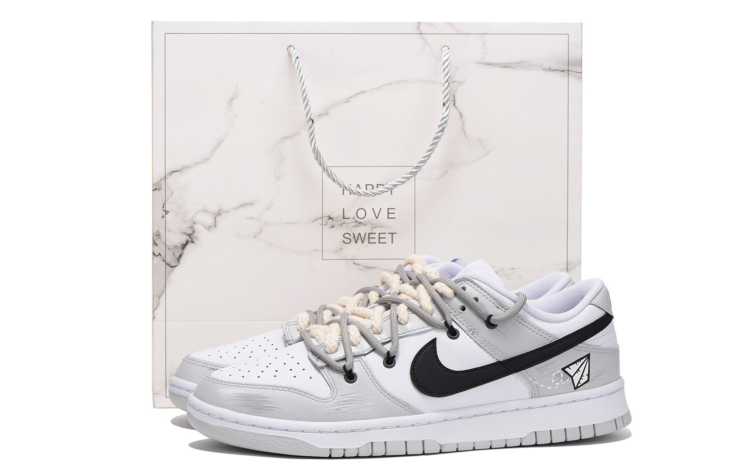 

Кроссовки Nike Dunk Skateboard Shoes Men Low-Top White Gray